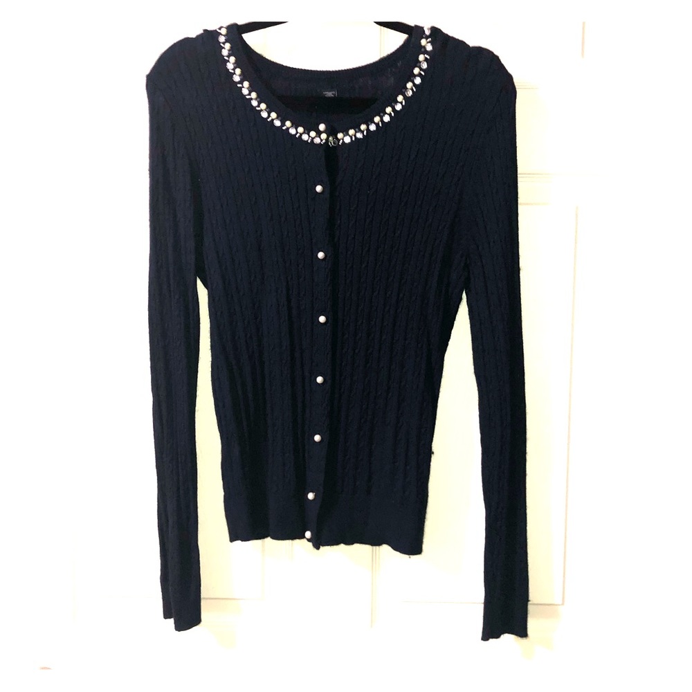 Tommy Hilfiger Navy Blue Button Down Sweater